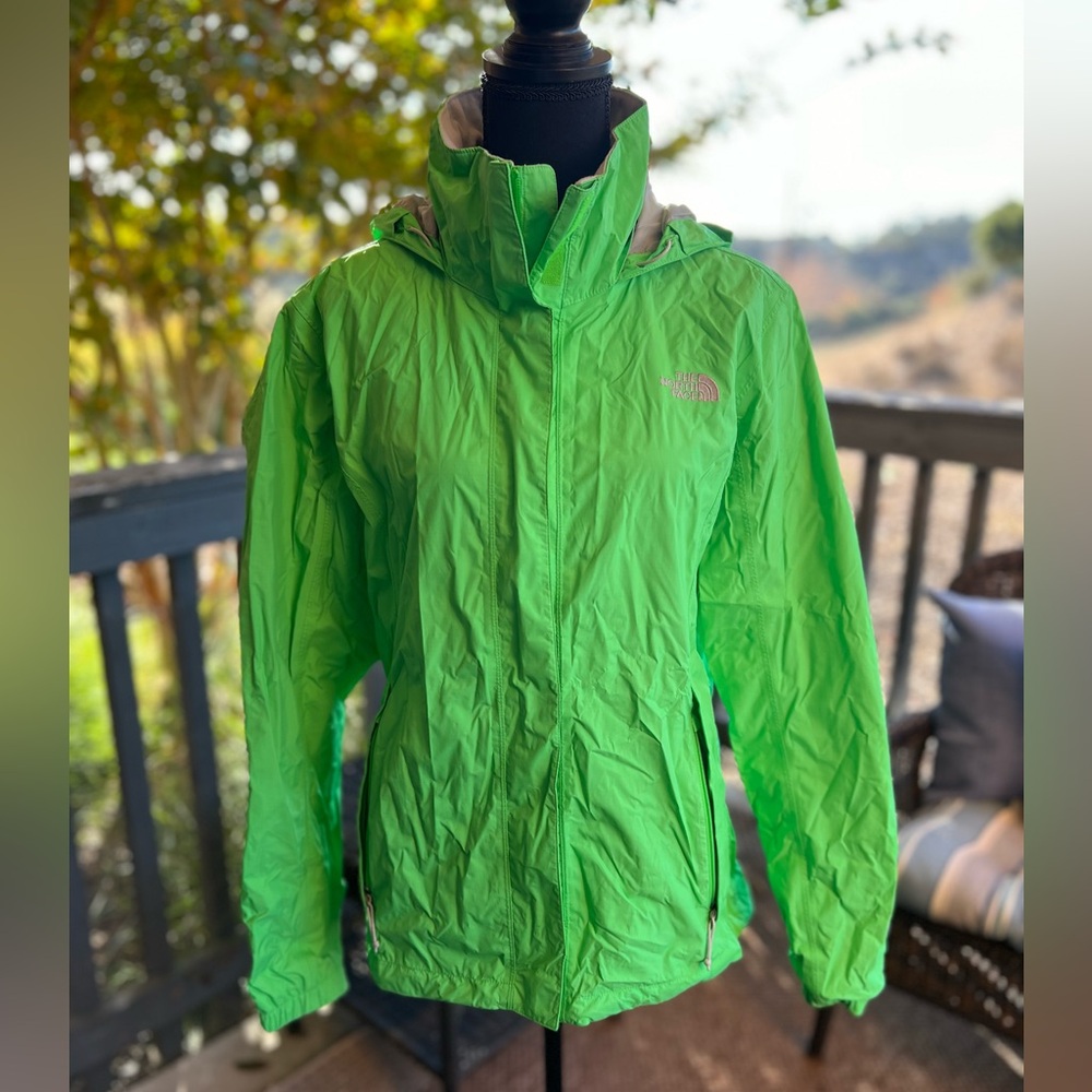 North Face Fluorescent Green Rain Jacket/Wind Breaker